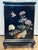 Chinoiserie Late 20th Century Chinese Lacquered Hardstone & Soapstone Inlay Chinoiserie Cabinet Bird & Floral Motif For Sale - Image 3 of 9