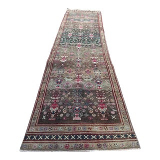 1950s Earthy Colors Persian Runner Rug For Sale