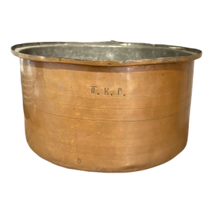 19th Century Copper Pot or Ice Bucket With Greek Fraternity Letters