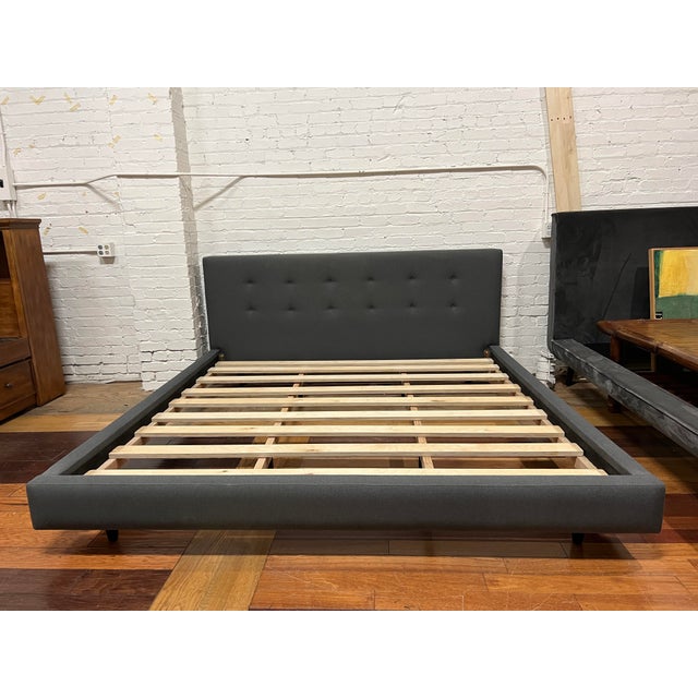 Eastern King Crate & Barrel Tate Bed in Charcoal Chairish