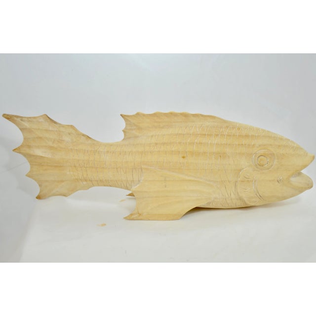 Hand Carved Wood Fish For Sale - Image 9 of 9