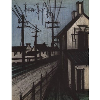 Bernard Buffet the Village Road Original Lithograph 1967 For Sale