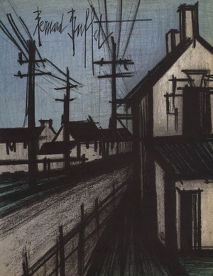 Bernard Buffet the Village Road Original Lithograph 1967