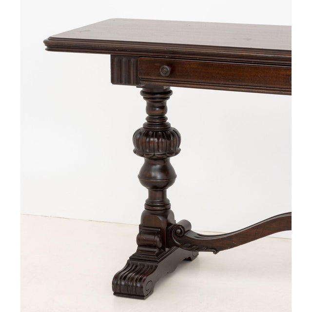 Renaissance Revival Mahogany Trestle Table For Sale - Image 4 of 8