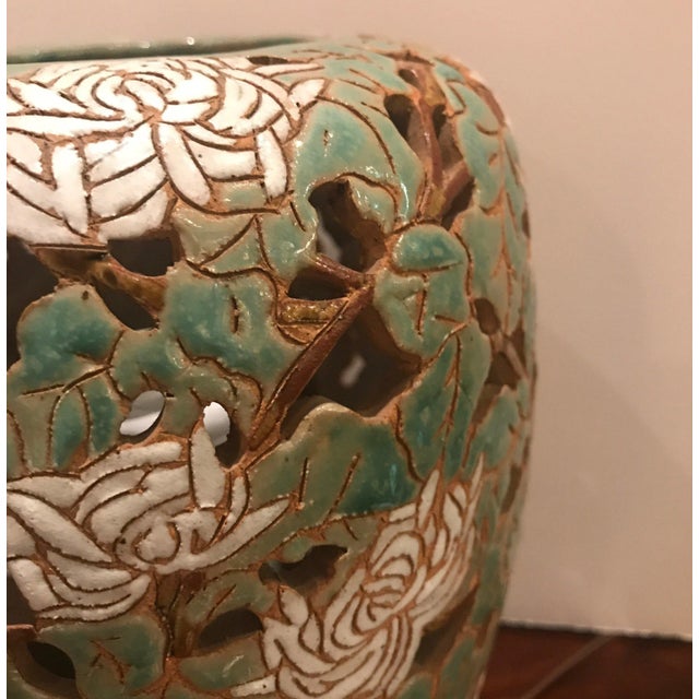 Asian Style Art Pottery and Enamel Ginger Jar Lamp For Sale - Image 4 of 7