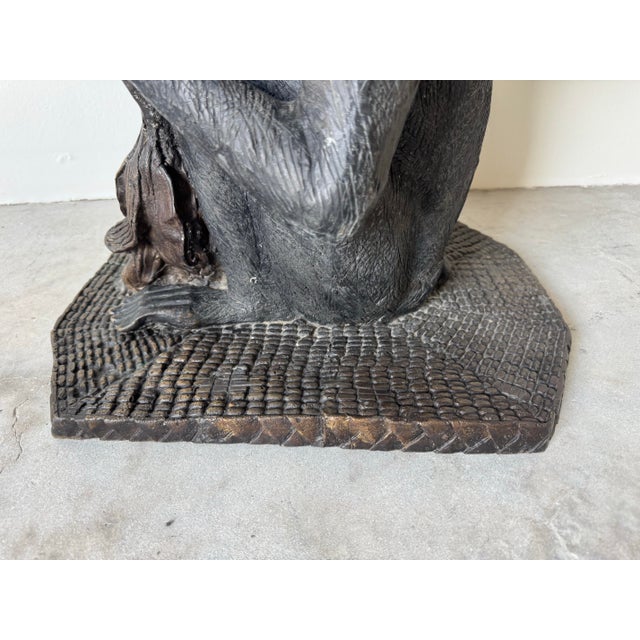 Bronze Vintage Maitland Smith Bronze Monkey Stool / Side Table For Sale - Image 8 of 12