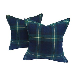 Black Watch Plaid & Cashmere Pillows - Pair For Sale