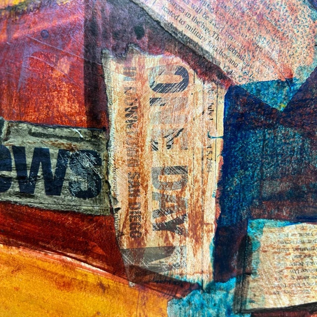 Mid 20th Century Abstract Modern Mixed-Media Painting For Sale In San Diego - Image 6 of 12