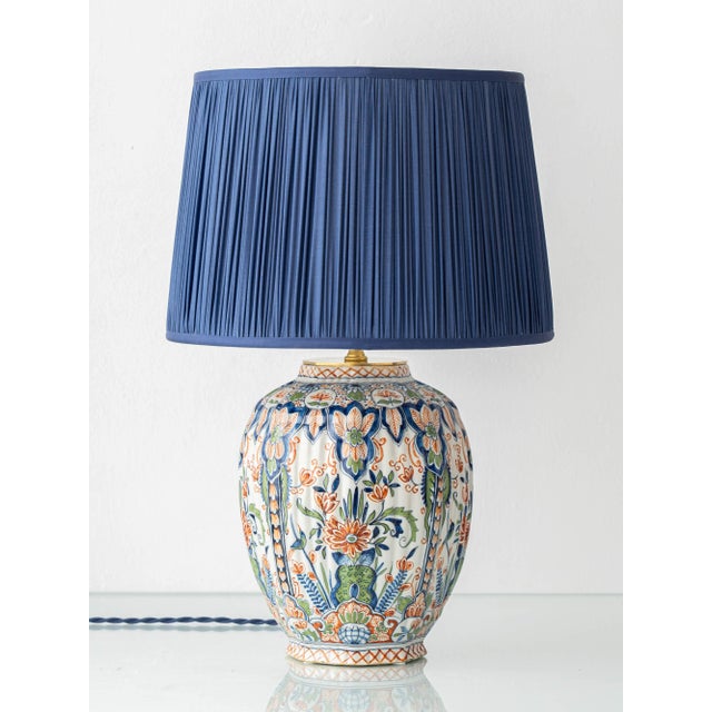 Makkum Hand-Painted Ceramic Table Lamp by Delft Tichelaar, 1890s For Sale - Image 15 of 15