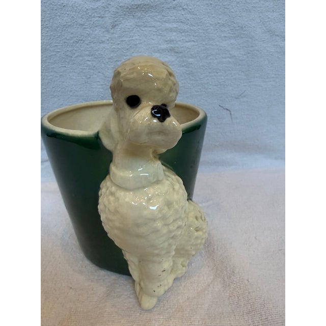 White 1940s Porcelain White Poodle Large Planter For Sale - Image 8 of 9