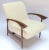 Mid-Century Modern Custom Walnut Armchairs in Ivory Boucle - a Pair For Sale - Image 3 of 11