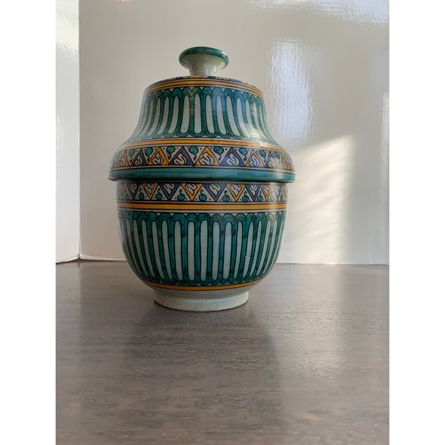 1920s 1920s Moroccan Pottery Lidded Bowl/Tureen For Sale - Image 5 of 13