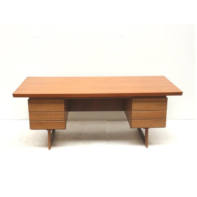 Large Vintage Executive Desk, 1970s For Sale - Image 12 of 15