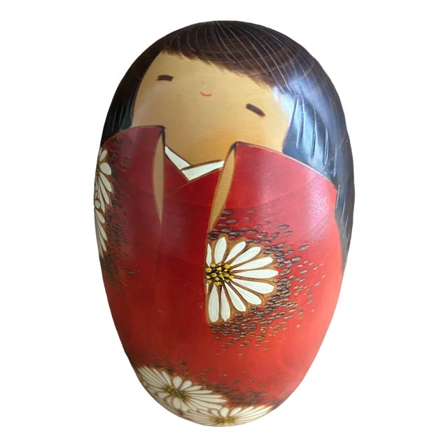 Vintage Daisy Kimono Kokeshi Doll by Usaburo, Japan, 1970s For Sale