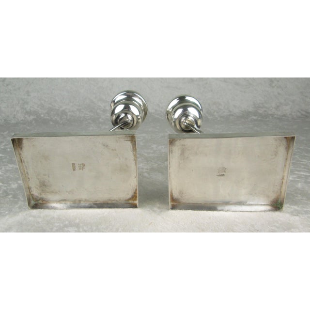 Mid 20th Century P Lopez G Mexican Sterling Silver Candle Sticks - a Pair For Sale - Image 9 of 11