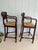 Wood 1990s Pair of Mahogany Counter Stools-Woven Rush Seat-Ornate Carving Back-High Quality Special Armchairs For Sale - Image 7 of 11