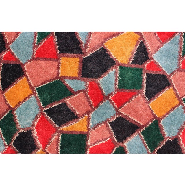 Mid-Century Modern Design Rug Inspired by Stained Glass & Unique Complexion For Sale - Image 9 of 12