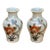 Pair of Miniature Floral Avian Crackle Glaze Jars For Sale