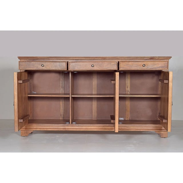 Verona 70" Solid Wood Sideboard, Walnut For Sale - Image 4 of 4