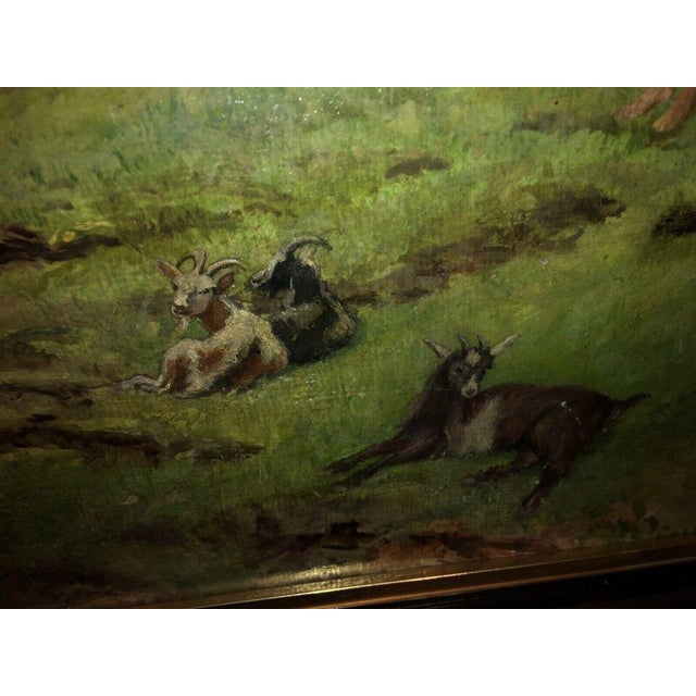 Schmedingen Alfred, Landscape Shepherd Boy Goats Goatherd 41 51, 1920s, Oil Painting on Canvas For Sale - Image 11 of 13