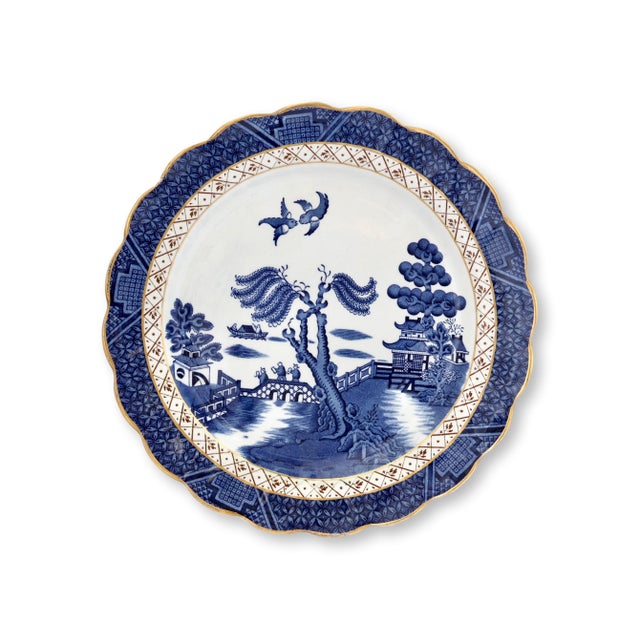 English Early 20th Century English Willow Pattern Dinner Plates - Set of 6 For Sale - Image 3 of 3