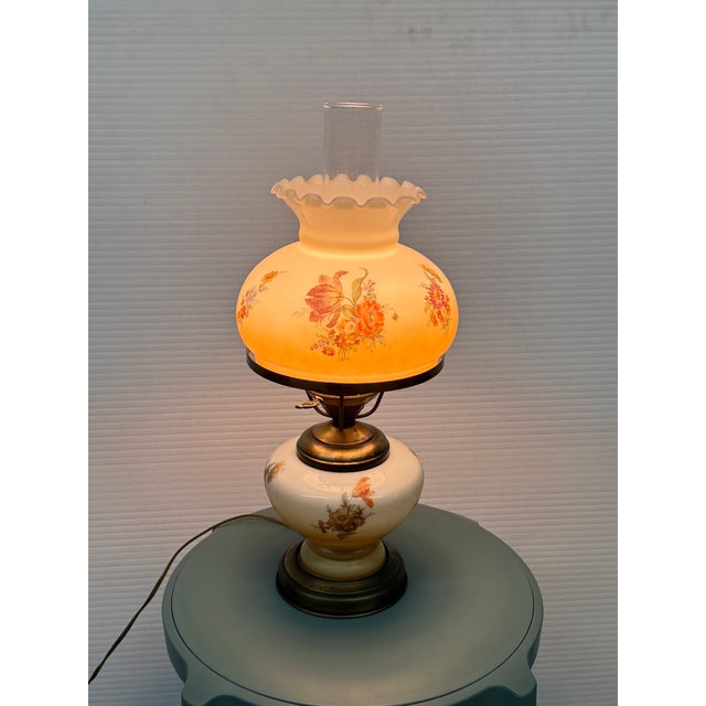 1930s Victorian Gone With the Wind Hurricane Table Lamp For Sale - Image 4 of 12