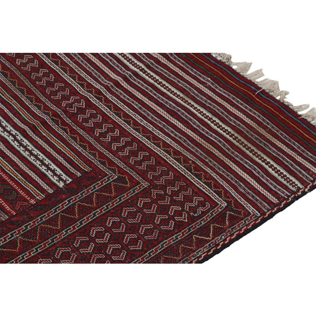 1950s Vintage Baluch Tribal Kilim in Red With Geometric Patterns, From Rug & Kilim For Sale In New York - Image 6 of 8