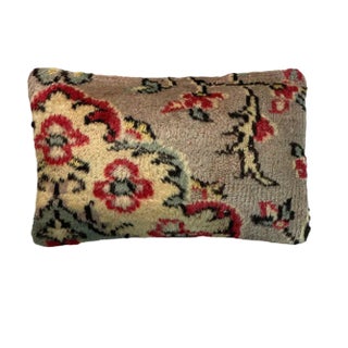 Large Vintage Turkish Handmade Rug Cushion Cover For Sale