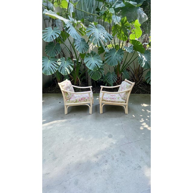White Lacquered Bamboo Armchairs, Italy, 1970s, Set of 2 For Sale - Image 4 of 6
