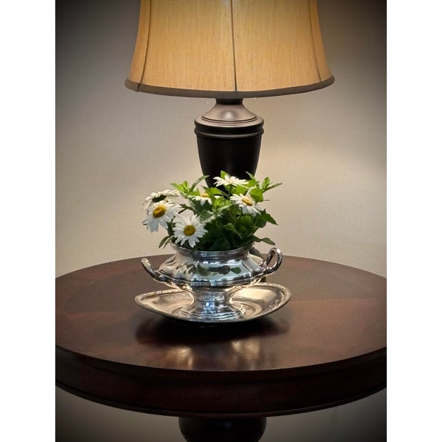 1930s Vintage 1933 Gorham Hotel Pierre Nyc Silverplate Gravy Boat Platter For Sale - Image 5 of 8