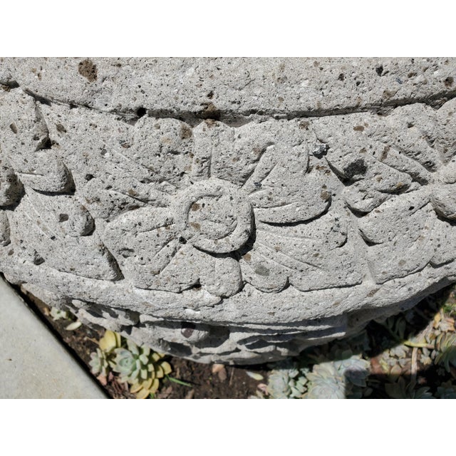 2000 - 2009 Vintage Stone Carved Balinese Garden Pot For Sale - Image 5 of 12