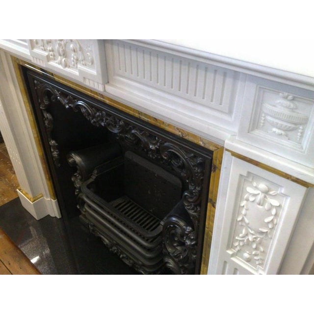 Antique Georgian Carved White Statuary Marble Fireplace Surround, 1820 For Sale - Image 4 of 10