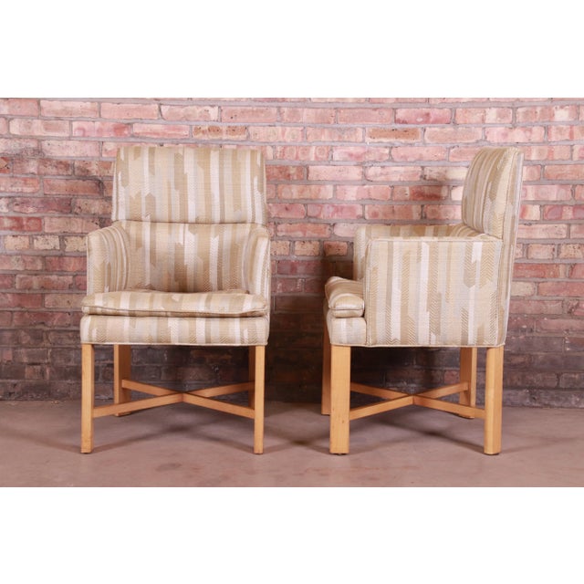 Alessandro for Baker Furniture Modern Upholstered X-Base Dining Chairs, Set of Six For Sale - Image 9 of 12