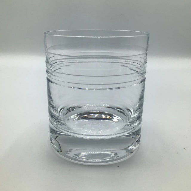 1980s Ring Etched Decanter 4 Lowball Glasses and 2 Highball Glasses-Set of 7 For Sale - Image 5 of 11