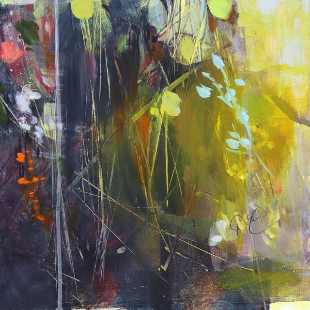 Wood Moment in Time - Original Contemporary Abstract Oil Painting on Wood Panel by Denna Erickson For Sale - Image 7 of 9