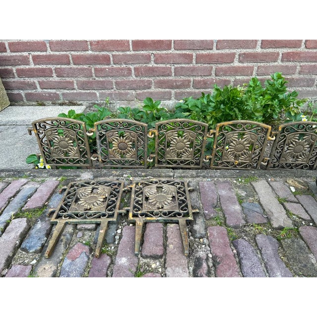 Cast Iron Flower Borders Garden Fences , 1950s, Set of 28 For Sale - Image 6 of 14