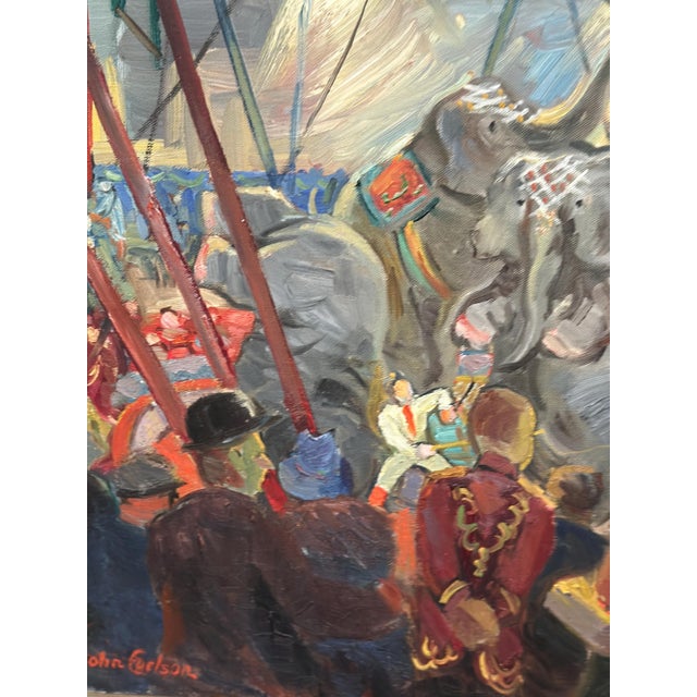 John Carlsson, Cirkus Scott, 1950s, Oil on Canvas, Framed For Sale - Image 10 of 18