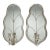 Pair of Vintage Silver-Tone Leaf Mirrored Wall Candle Sconces For Sale