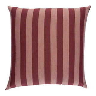 Schumacher Hanson I/O Stripe 18" Pillow In Raspberry For Sale