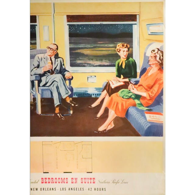 American 1950 American Transport Poster, 'Southern Pacific Lines (Bedrooms en Suite)', William Haines Hall For Sale - Image 3 of 5