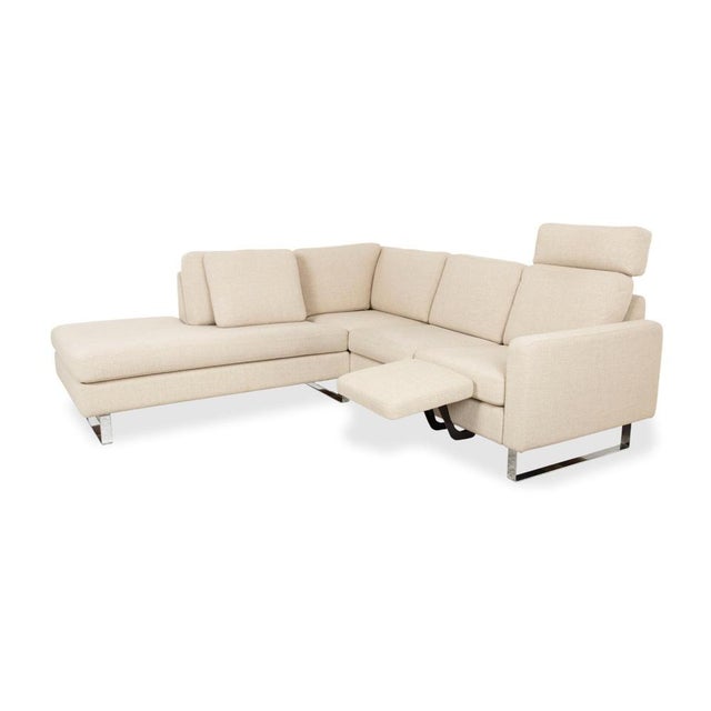 Conseta Corner Sofa in Beige, Cream, and Sand Fabric with Chrome Legs from Cor For Sale - Image 4 of 15