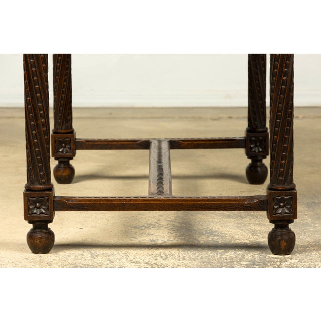 Late 19th Century French Gothic Revival Carved Oak Writing Desk For Sale - Image 13 of 18