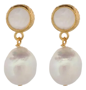 Delicate Pearl & Gold Earrings, A Pair