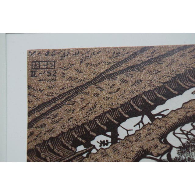Mid-Century Modern 1940s Abstract Forest Lithograph After MC Escher, Framed For Sale - Image 3 of 6