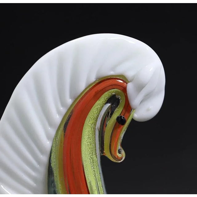 Fulvio Boionconi Two Murano Glass Sculpture Horses With White Manes For Sale - Image 4 of 6