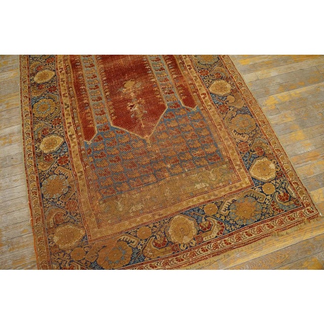 Ruby Red Traditional and Special in a Red Background Color Antique Turkish Ghiordes Prayer Rug For Sale - Image 8 of 12