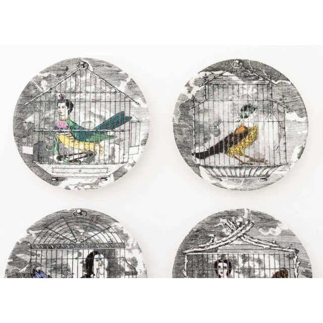 Mid-Century Modern Fornasetti Le Arpie Gentili Porcelain Coasters, 8 For Sale - Image 3 of 10