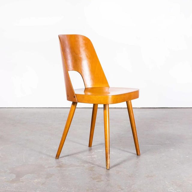 Wood Vintage Honey Oak Side Chairs by Oswald Haerdtl, 1950s, Set of 3 For Sale - Image 7 of 9