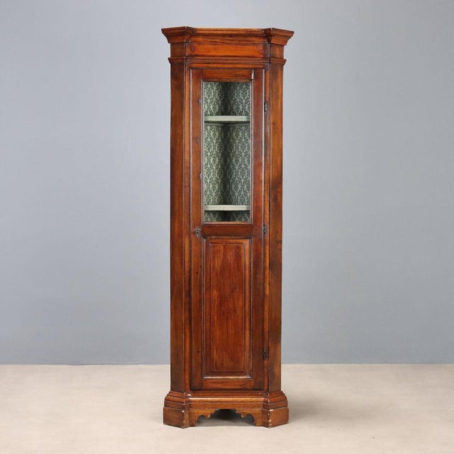 Corner Cabinet in Walnut-Stained Fir For Sale - Image 9 of 9