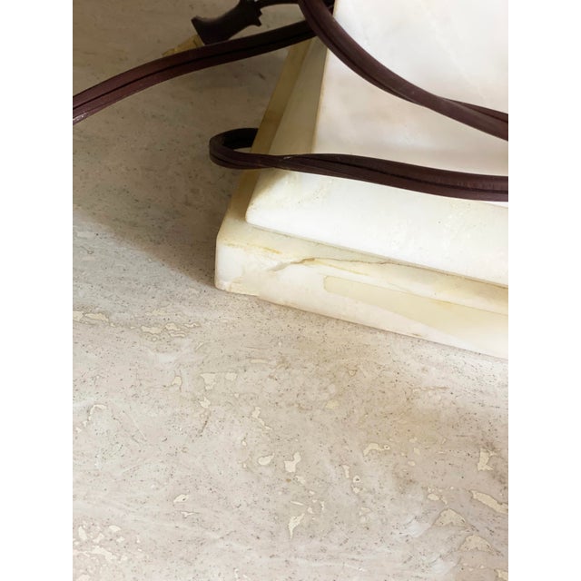Stone 1980s Vintage Neoclassical Alabaster Marble Table Lamps - a Pair For Sale - Image 7 of 7